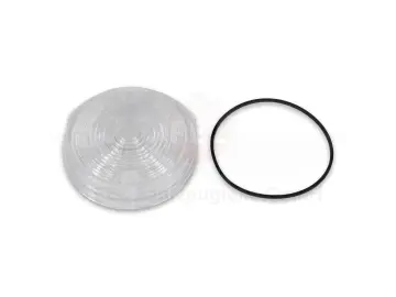 Blinkerkappe / Lichtaustritt (einzeln) Ø80mm weiß vorn (8580.23-001/1) mit Gummidichtring (E-Prüfzeichen) MZ ETS, TS, ETZ, S50, S51, S70, SR50, SR80