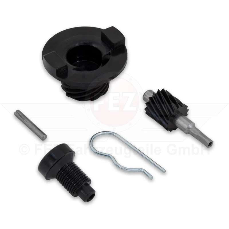 Tachoantrieb im Set (5-teilig) Schraubenrad 14 Zahn für Antriebskettenrad 15 Zahn & 16 Zahn (Kunststoff schwarz) passend für S51, S53, SR50, SR80, KR51/2