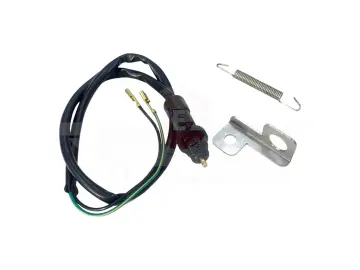 Bremslichttaster / Bremslichtschalter im Set (3-teilig) mit Haltebügel und Zugfeder (großer Typ) passend für S50, S51, S70