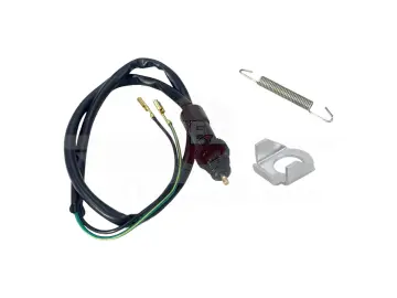 Bremslichttaster / Bremslichtschalter im Set (3-teilig) mit Haltebügel und Zugfeder (großer Typ) passend für S51, S53, S83