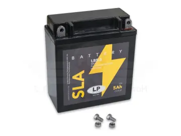 Batterie 12V 5,0Ah (Vlies - wartungsfrei) LB5-3 "CCA 65" passend für S51, S70, SR50, SR80, S53, S83, IWL TR150 Troll (LP Batteries)
