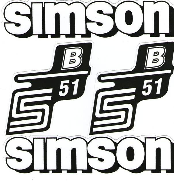 Aufkleber S51B weiß Set