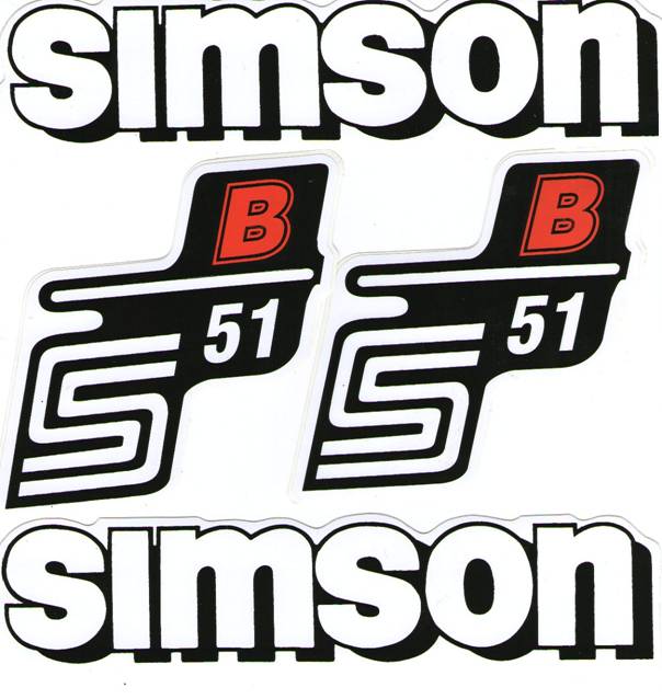 Aufkleber S51B rot weiß