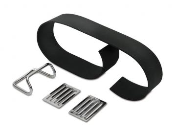 Gummi - Gepäckträgergummi vollständig - Riemen + Haken + Schnallen (4-teilig) verchromt passend für Moped