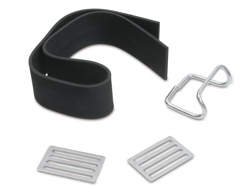 Gummi - Gepäckträgergummi vollständig - Riemen + Haken + Schnallen (4-teilig) verzinkt passend für Moped