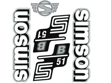 Aufkleber S51 Weiß-Silber S51
