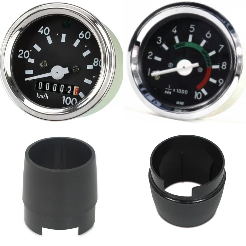 Simson S51 S70 Tacho+Drehzahlmesser Set Chrom Ring