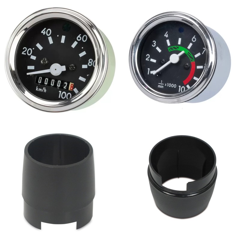 Simson Set Tacho Drehzahlmesser mit KTL Chrom Ring S51 S70