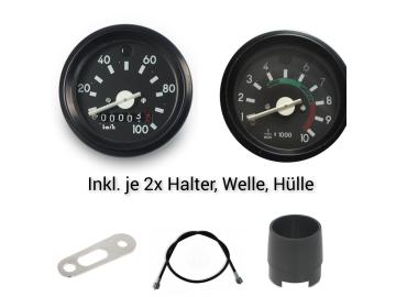 Simson S51 S70 Set Tacho+Drehzahlmesser mit Kontrollleuchten und Zubehör Tuning