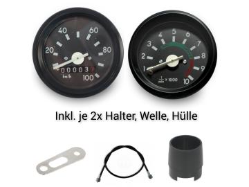 Simson S51 S70 Tacho + DZ mit Wellen Tachohalter Hüllen 60mm