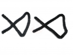 Nabenputzringe schwarz/schwarz (Set 2x 56cm für Moped, Mokick)