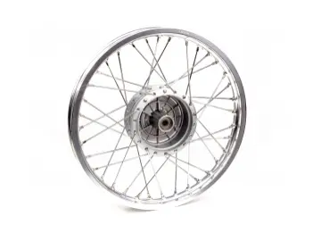 Speichenrad - 16 Zoll (Felge 1,50x16 Alu eloxiert, Nabe Silber, Speichensatz verchromt) 16" passend für alle Moped-Typen
