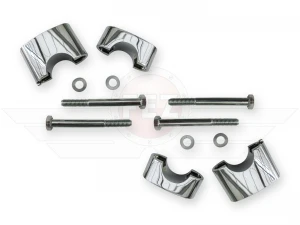 Simson Lenkerauflage und Lenkerhalteschale im Set (12-teilig) verchromt 2x oben & 2x unten mit Zubehör passend für S50, S51, S70, Enduro