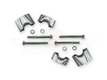 Simson Lenkerauflage und Lenkerhalteschale im Set (12-teilig) verchromt 2x oben & 2x unten mit Zubehör passend für S50, S51, S70, Enduro