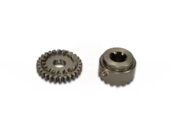 Antriebsteilesatz (2-teilig) Kickstarterrad (28 Zahn) und Mitnehmer für Kickstarterwelle (3- und 4-Gang Getriebe) passend für S51, S51/1, S70, S70/1, KR51/2, SR50, SR80, S53, S83