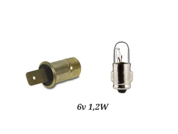 Lampenfassung für Tacho Drehzahlmesser mit Leuchtmittel 6 V S50 S51 SR50 KR51/2 SR4-4 Sr4-3